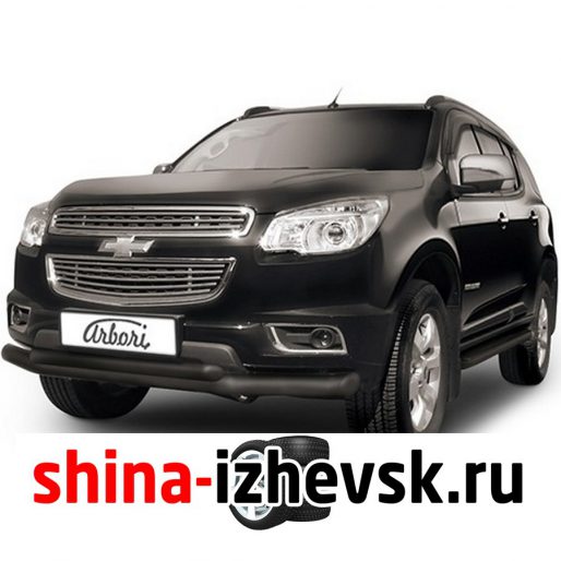 Защита переднего бампера Arbori для Chevrolet Trailblazer II 2012- (AFZDACHTB1202B) d76+d57 черный двойная в Ижевске