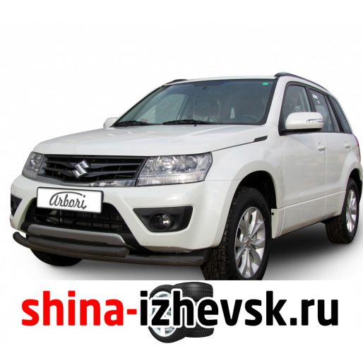 Защита переднего бампера Arbori для Suzuki Grand Vitara II рестайлинг 2012- (AFZDASGV1203B) d57+d57 черная двойная в Ижевске