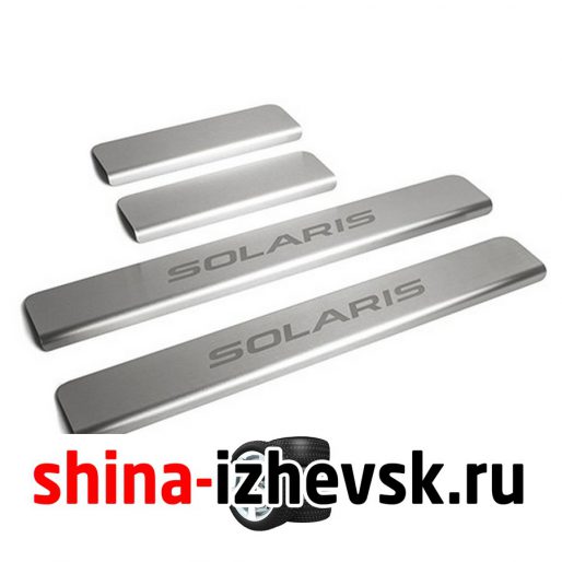 Накладки порогов Rival для Hyundai Solaris l 2011-2016 в Ижевске