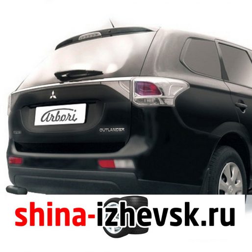 Защита заднего бампера Arbori для Mitsubishi Outlander III рестайлинг 2014-2015 (AFZDAMOUT1412B) d57 черные уголки в Ижевске