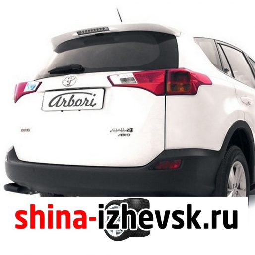 Защита заднего бампера Arbori для Toyota RAV-4 IV 2013-2015 (AFZDATR41315B) d57 черные уголки в Ижевске